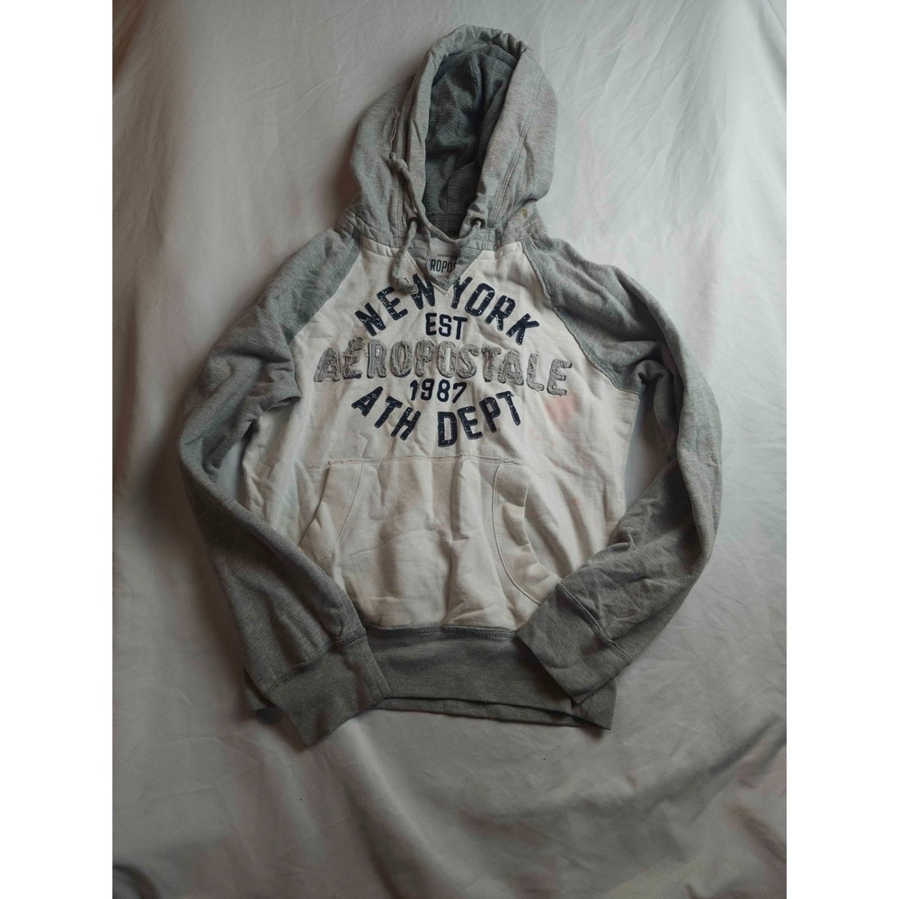 Aeropostale Pullover Hoodie Womens Small Gray Fleece New York‎ Ath Dept Casual